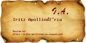 Iritz Apollinária névjegykártya
